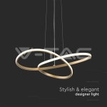 20W LED Висяща Декоративна Лампа Ф500 Златно Тяло 3000K