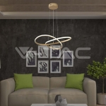 20W LED Висяща Декоративна Лампа Ф500 Златно Тяло 3000K