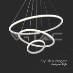 32W LED Висяща Декоративна Лампа 600*400*200 Бяло Тяло 3000K