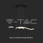 18W LED Висяща Декоративна Лампа 700*250 Черно Тяло 3000K