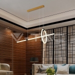 16W LED Висяща Декоративна Лампа 860*300 Черно Тяло 3000K