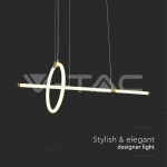 16W LED Висяща Декоративна Лампа 860*300 Златно Тяло 3000K