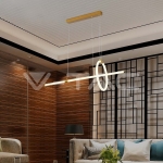 16W LED Висяща Декоративна Лампа 860*300 Златно Тяло 3000K