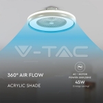 45W LED Тяло/Вентилатор Дистанционно 3в1 AC Мотор Син Ринг