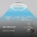 45W LED Тяло/Вентилатор Дистанционно 3в1 AC Мотор Сив Ринг