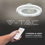 45W LED Тяло/Вентилатор Дистанционно 3в1 AC Мотор Сив Ринг