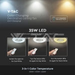 45W LED Тяло/Вентилатор Дистанционно 3в1 AC Мотор Сив Ринг