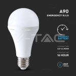LED Крушка 15W E27 A90 Пластик Аварийна 4000К