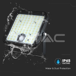 30W LED Соларен Прожектор LiFePo Батерия 3.7V Черен 6000K