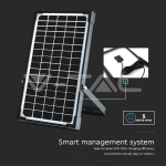 30W LED Соларен Прожектор LiFePo Батерия 3.7V Черен 6000K