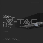 6W LED Соларна Лампа Черна Батерия 4000К