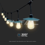 3W Соларен Гирлянд с 15бр. Лампи Ф156см и 3000K Крушки 15,6м.