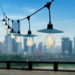 3W Соларен Гирлянд с 15бр. Лампи Ф156см и 3000K Крушки 15,6м.