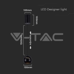 8.5W LED Висяща Лампа Φ180 Регулируемо Въже Touch On/Off Черно Тяло 3000K