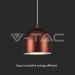 8.5W LED Висяща Лампа Φ100 Регулируемо Въже Touch On/Off Кафяво Тяло 3000K