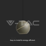 8.5W LED Висяща Лампа Φ180 Регулируемо Въже Touch On/Off Златно Тяло 3000K