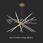 LED Осветител 50W Висящ 85*31*120CM Златно Тяло 3000K