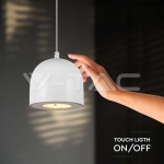 8.5W LED Висяща Лампа Φ100 Регулируемо Въже Touch On/Off Сиво Тяло 3000K