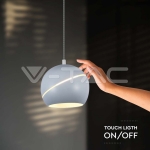 8.5W LED Висяща Лампа Φ180 Регулируемо Въже Touch On/Off Бяло Тяло 3000K