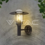 E27 Стенен Аплик Черен Цилиндър Шапка Стъкло IP44