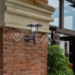 E27 Стенен Аплик Черен Цилиндър Шапка Стъкло IP44