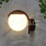 E27 Стенен Аплик Черна Сфера PC Опал IP44