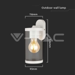 E27 Стенен Аплик Бял Цилиндър PC Прозрачен IP44