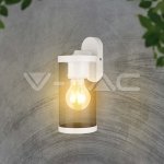 E27 Стенен Аплик Бял Цилиндър PC Прозрачен IP44