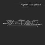 12W LED Магнитен Линеен Спот 6400K Черно Тяло