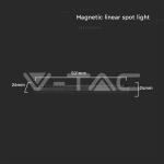 22W LED Магнитен Линеен Спот 6400K Черно Тяло