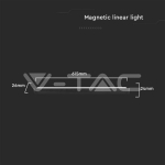 22W LED Магнитен Линеен Осветител 6400K Черно Тяло