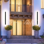 10W LED Линейна Стенна Лампа 510x60x50мм 3000K Черно Тяло IP54