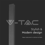 10W LED Линейна Стенна Лампа 510x60x50мм 4000K Черно Тяло IP54