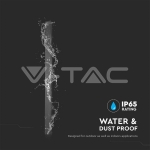 28W LED Линейна Стенна Лампа 1410x60x50мм 3000K Черно Тяло IP54