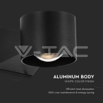 6W Стенна Лампа 3000K Черно Тяло IP65