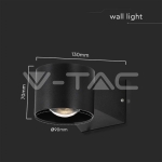 6W Стенна Лампа 3000K Черно Тяло IP65