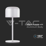 LED Настолна Лампа 2200mAH Батерия D86*H210mm Бяло Тяло IP54 3000K+6000K