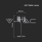 LED Настолна Лампа 2200mAH Батерия D86*H210mm Бяло Черно IP54 3000K+6000K