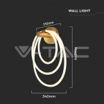 LED Осветител 37W За Стена 3000K Злато