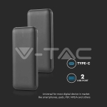 10000mah Външна Батерия 2A 30см Тип C Кабел Черно