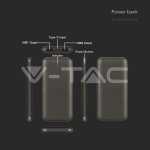 10000mah Външна Батерия 2A 30см Тип C Кабел Сиво