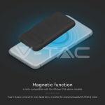 10000mah Магнитна Безжична Външна Батерия с Метален Ринг Черно