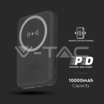 10000mah Магнитна Безжична Външна Батерия с Метален Ринг Черно