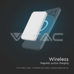 10000mah Магнитна Безжична Външна Батерия с Метален Ринг Бяло