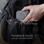 10000mah Магнитна Безжична Външна Батерия с Метален Ринг Сиво