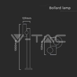 2x2.6W Наземен Спот 1м. Черен 4000К IP44