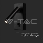 2W LED Стенен Аплик Хотел Квадрат 4000K Черно Тяло