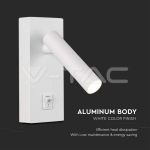 2W LED Стенен Аплик Хотел Квадрат 3000K Бяло Тяло