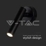 2W LED Стенен Аплик Хотел Кръг 3000K Черно Тяло