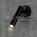 2W LED Стенен Аплик Хотел Кръг 3000K Черно Тяло